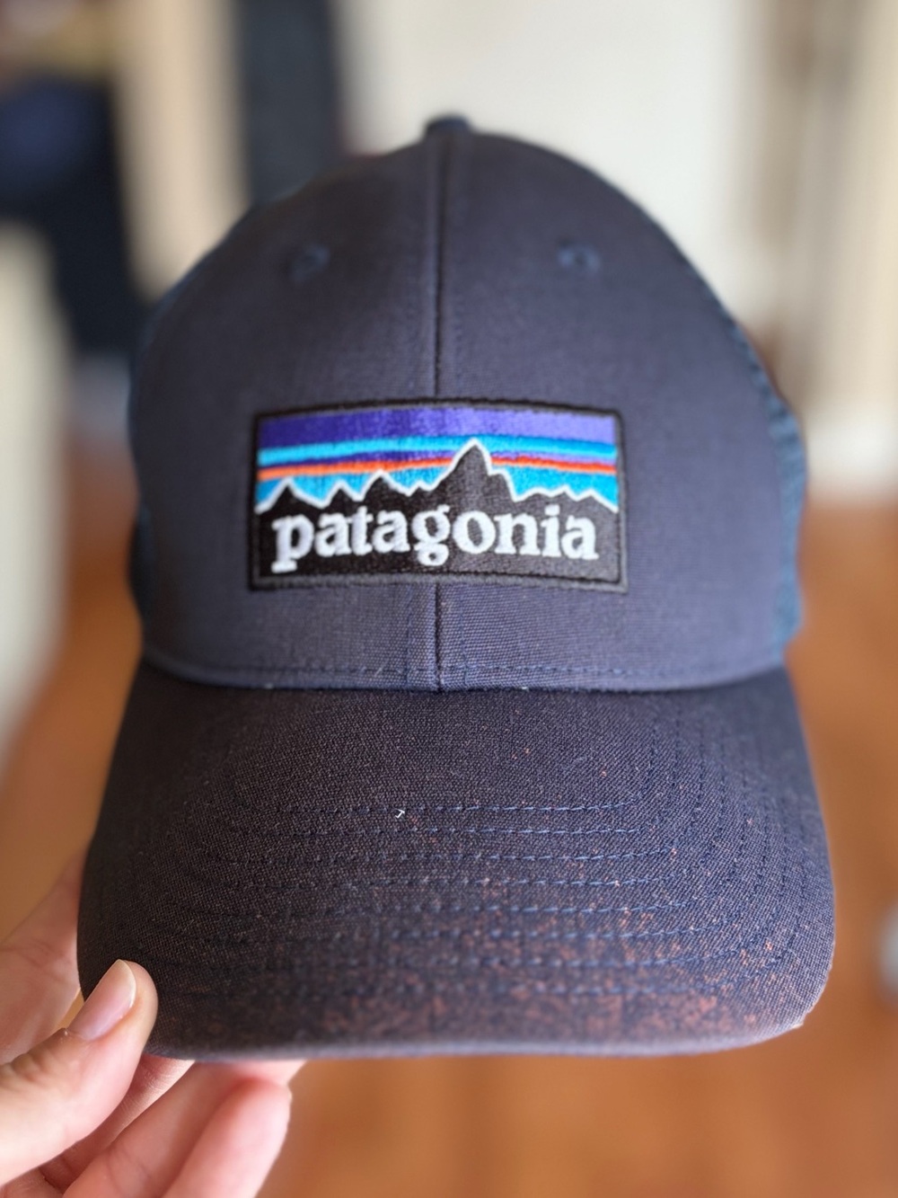 Patagonia Dark Navy Patch Logo Baseball Cap Multicolor Accent Trucker Hat